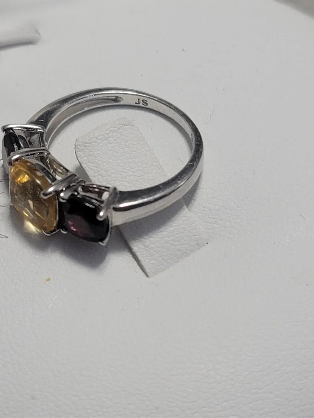 Garnet & Citrine Sterling Silver Size 7 Ring